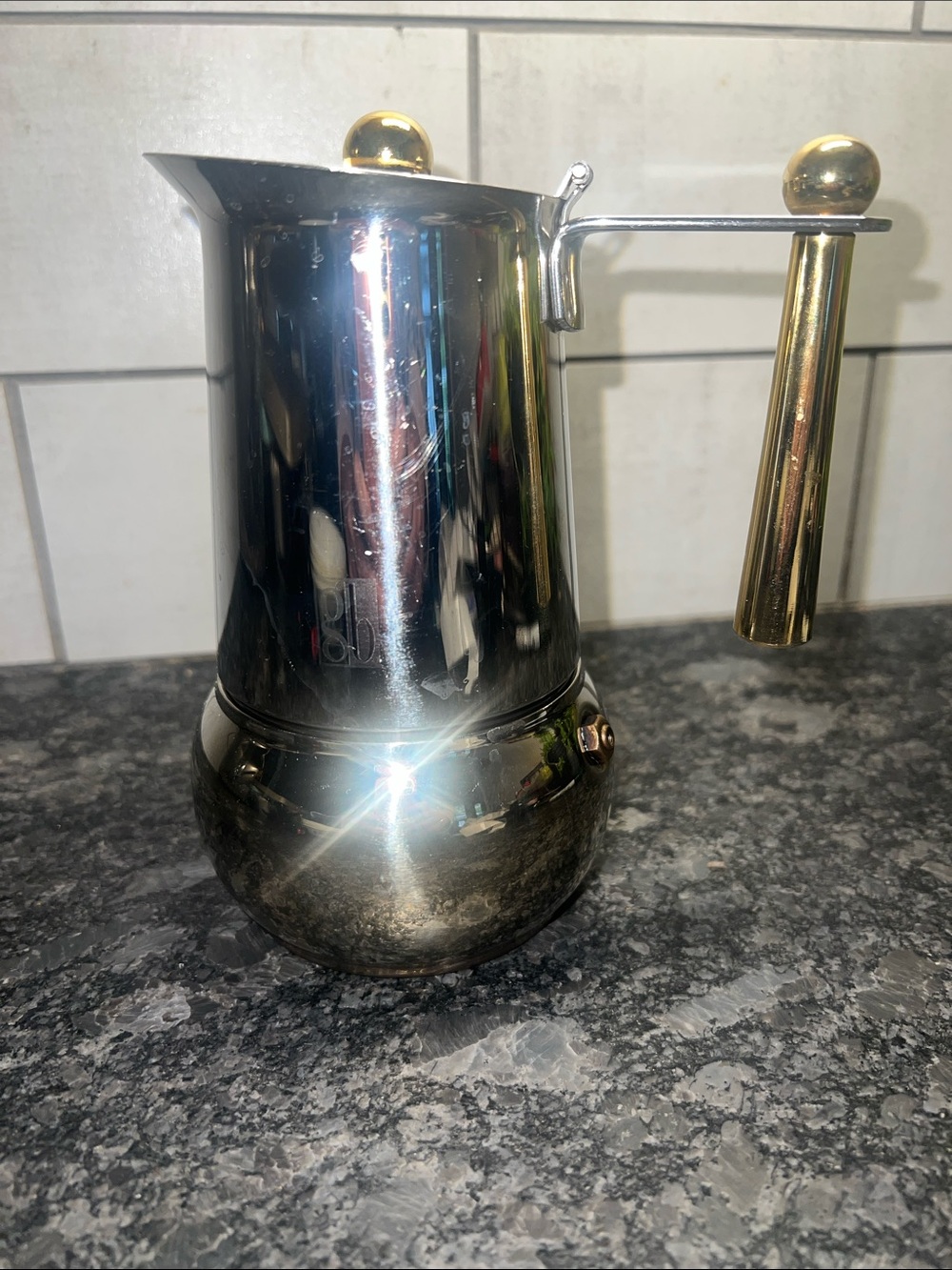 Vintage Inox Espresso pot. Made in Italy. Like new. Holds 1 cup of water